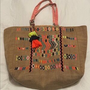 Ramy Brook Colorful Embroidered Tote Bag